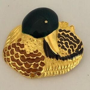 Vintage Paquet Mallard duck brooch